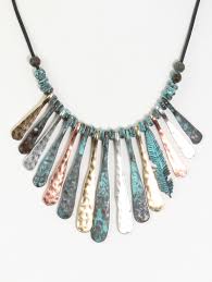 patina plate necklace and earring set