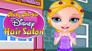 baby barbie disney hair salon the