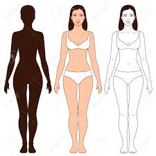 Woman Body Shape Outline And Silhouette Template Full Length