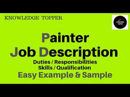 Painter Job Description Painter