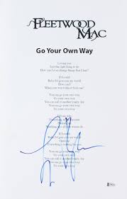 Fleetwood mac rumours go your own way. Lindsey Buckingham Signed Fleetwood Mac Go Your Own Way 12x19 Lyrics Sheet Beckett Hologram