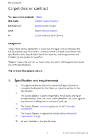 carpet cleaning agreement template