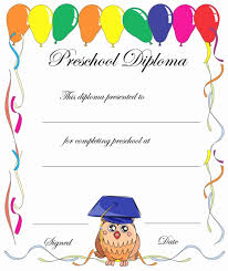 Preschool Graduation Certificate Template Free Cedricvb