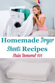 homemade dryer sheets recipes