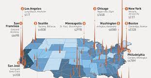 mapped the largest 15 u s cities by gdp