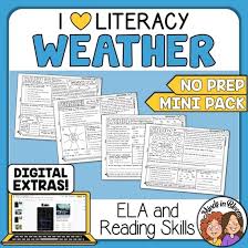 weather themed ela and reading skills