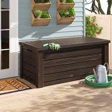 15 outdoor storage benches and sheds