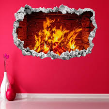 Fireplace Flame Wall Decal Sticker
