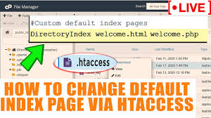 change default index page via htaccess