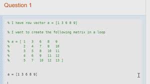 A Matrix In A Loop In Matlab