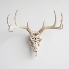 faux deer skull wall decor natural