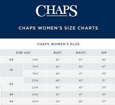 chap s clothing size chart women s