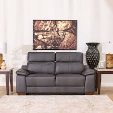 efraim 2 seater half leather sofa