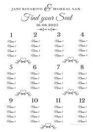 printable free wedding seating chart