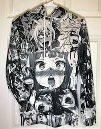Ahegao Anime Face Hentai Printed Drawstring Hoodie Pullover Unisex Size: M  | eBay