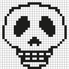 Pixel Art maternelle : le coloriage du petit fantôme à imprimer avec Tête à  modeler