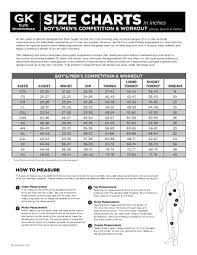 Size Chart Gk