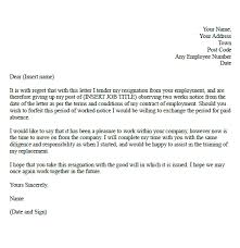Formal Resignation Letter Example With Two Weeks Notice Learnist Org