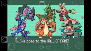 I finally defeated Wallace in Pokemon Mega Emerald X and Y and made it into  Hall Of Fame.