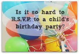 r s v p to a child s birthday party