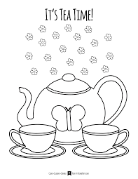 There are 12 colour combinations with tea colors. Tea Party Coloring Page Primoparty Coloring Home