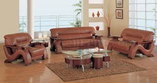 Modern Burgundy Leather Living Room