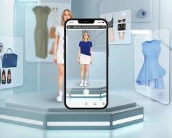 person using AR app to try on clothes virtually