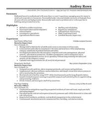 Security Guard Resume Objective 161554 Sample Resume For