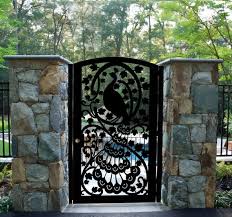 Peacock Design Metal Garden Gate Modern