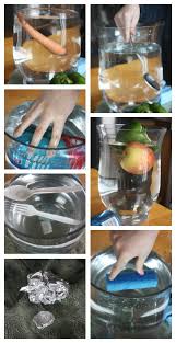 sink float water science experiment in
