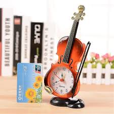 uniqe instrument table clock violin