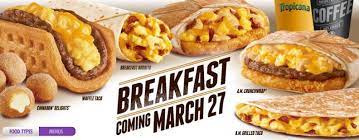 Taco Bell New Breakfast Menu Waffle Tacos A M Crunchwrap Heavy Com gambar png