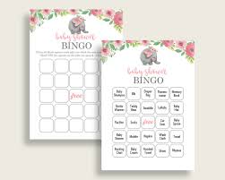 Choose from hundreds of templates, add photos and your own message. Pink Elephant Baby Shower Bingo Cards Printable Pink Grey Baby Shower Studio 118