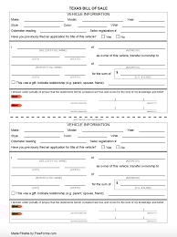 Car Forms Vehicle Bill Of Sale Printable Pdf Template Sample