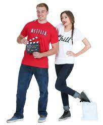 Netflix and chill costume diy. Diy Netflix And Chill Couples Halloween Costume Halloweencostumes Com Blog