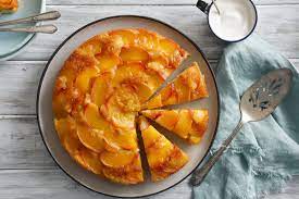 Recipe For Peach Upside Down Cake With Fresh Peaches gambar png