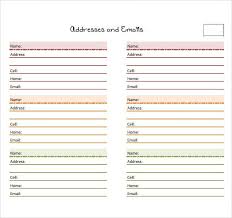 30 Address Book Template Excel Simple Template Design