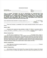 Construction Contract Template 14 Word Pdf Apple Pages