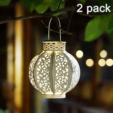 Outdoor Space With Hanging Solar Lights