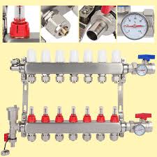 7 branch radiant floor heating manifold