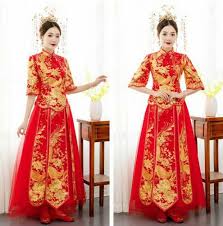 Chinese wedding ceremony,reception courtesy you need to know,chinese betrothal,engagement and wedding dress tradition. Women Chinese Wedding Qipao Dress Bride Cheongsam Traditional Evening Feast Gown Ebay
