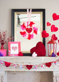 heart filled valentine s day mantel