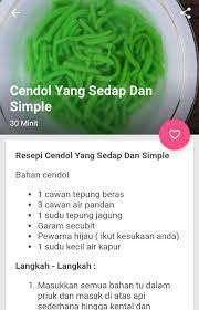 Cara buat puding jagung sukatan tin by kak nur. Resepi Cendol For Android Apk Download