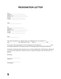 Free Resignation Letter Templates Samples And Examples