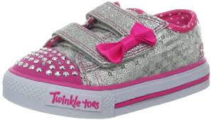 Amazon Com Skechers Twinkle Toes Shuffles Sweet Steps Girls Light Up Shoes Silver Hot Pink 12 Little Kid Sneakers
