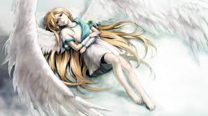 angel wings sorrow anime wallpaper
