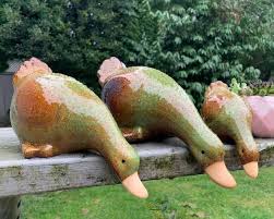 Garden Ornament Ducks Set Of 3 Outdoor