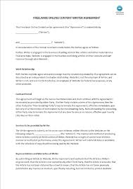 lance online content writer agreement template templates at lance online content writer agreement template