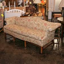 vine reupholstered camelback sofa in