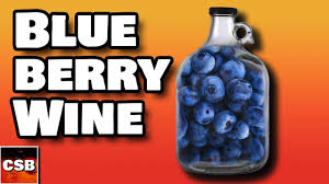 homemade blueberry wine with whole